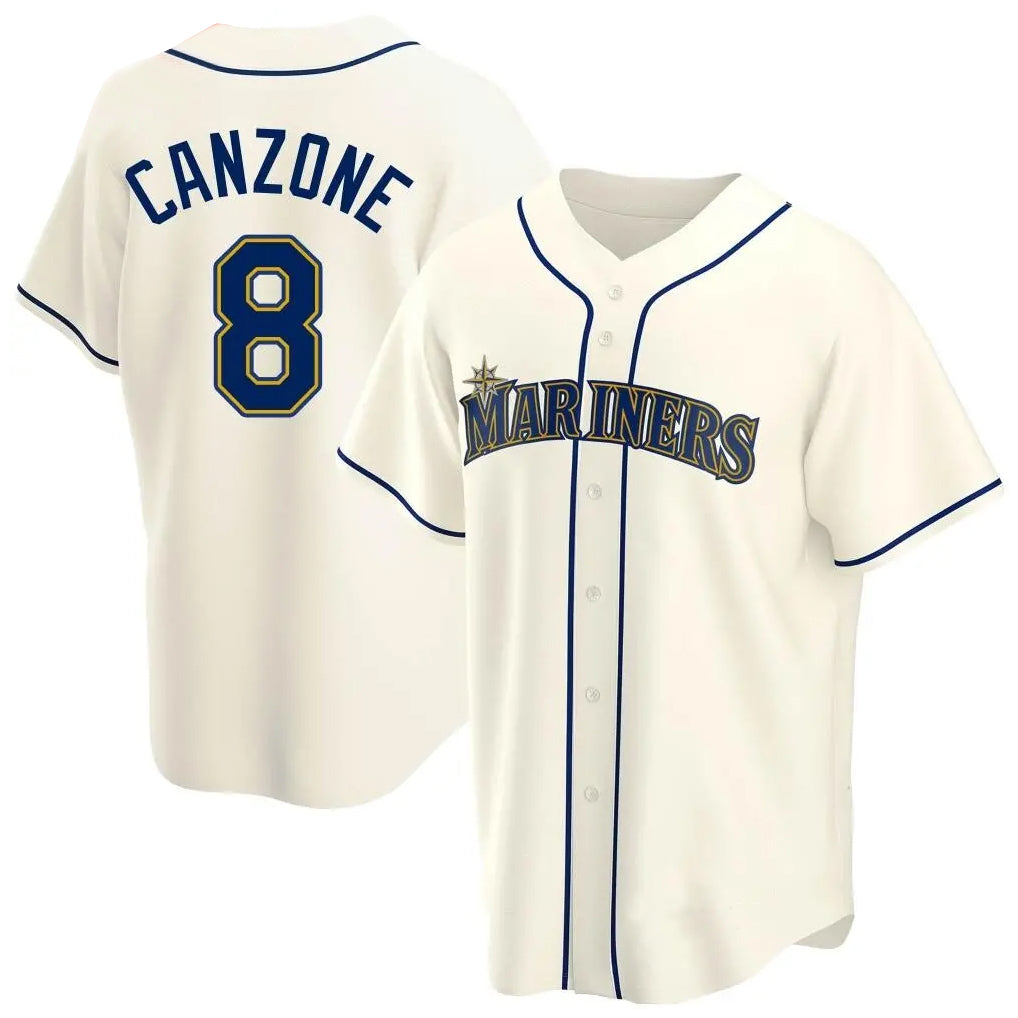 Kdoa S.Mariners #8 Dominic Canzone Player Cream Home Game Stitched Jerseys