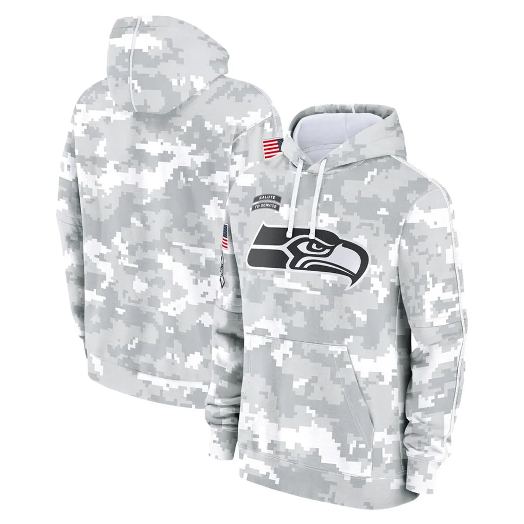 Kdoa S.Seahawks Arctic Camo Limited Salute to Service Pullover Hoodies Game Blank Player Stitched Jerseys