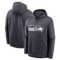 Kdoa S.Seahawks Gray LOGO Pullover Hoodies Game Blank Player Stitched Jerseys