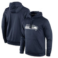 Kdoa S.Seahawks Navy LOGO Pullover Hoodies Game Blank Player Stitched Jerseys