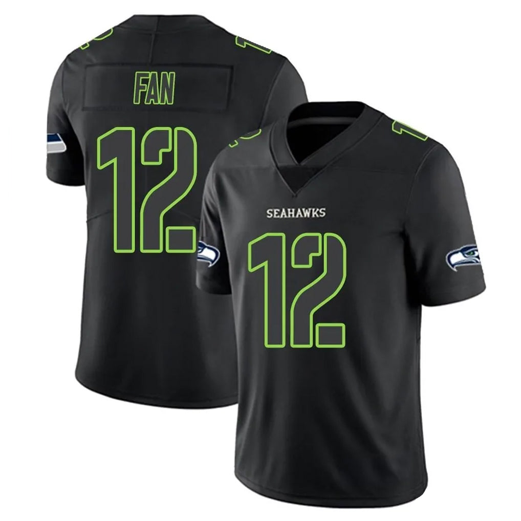 Kdoa S.Seahawks #12 12th Fan Player Black Impact Limited Home Game Stitched Jerseys