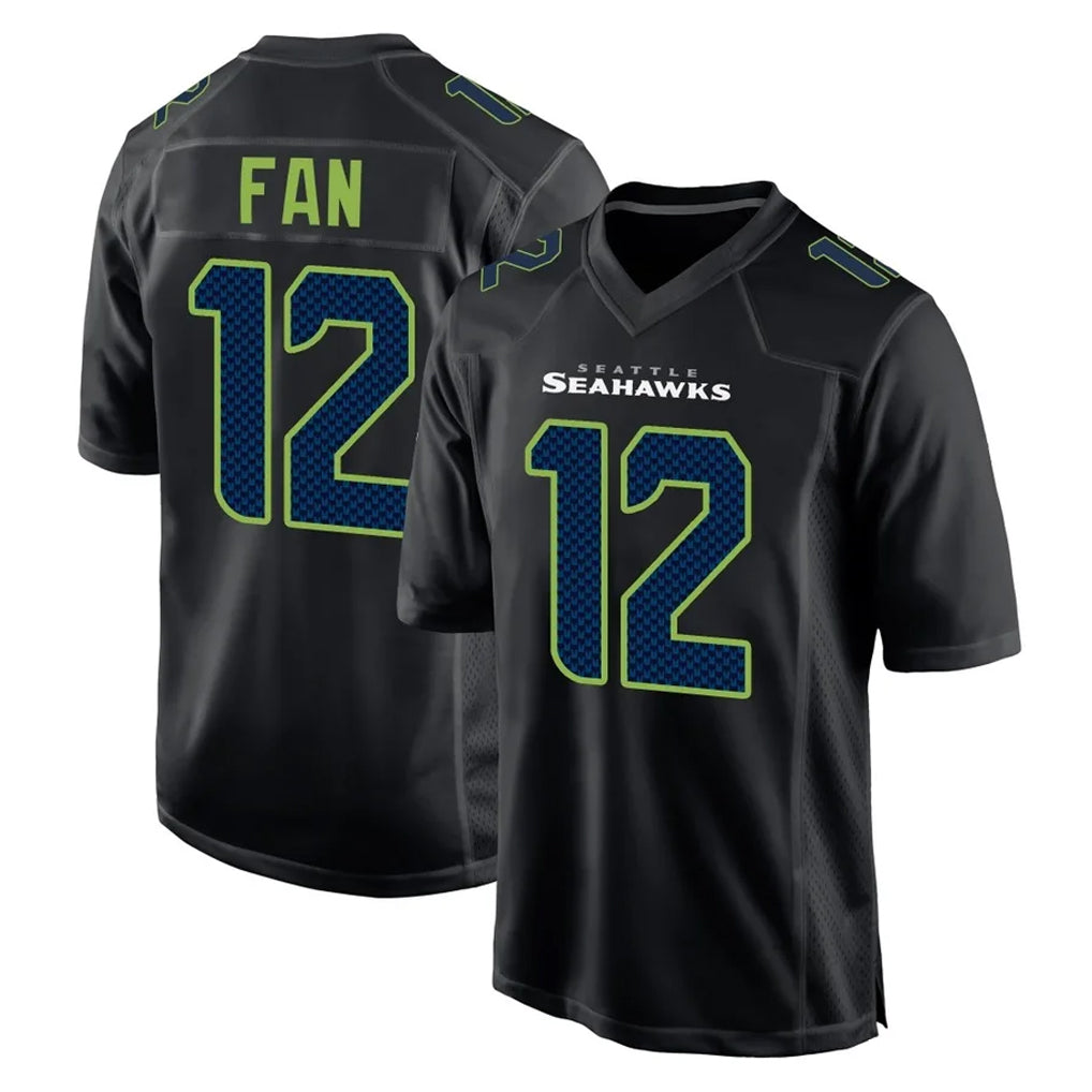 Kdoa S.Seahawks #12 12th Fan Player Black Limited Fashion Home Game Stitched Jerseys
