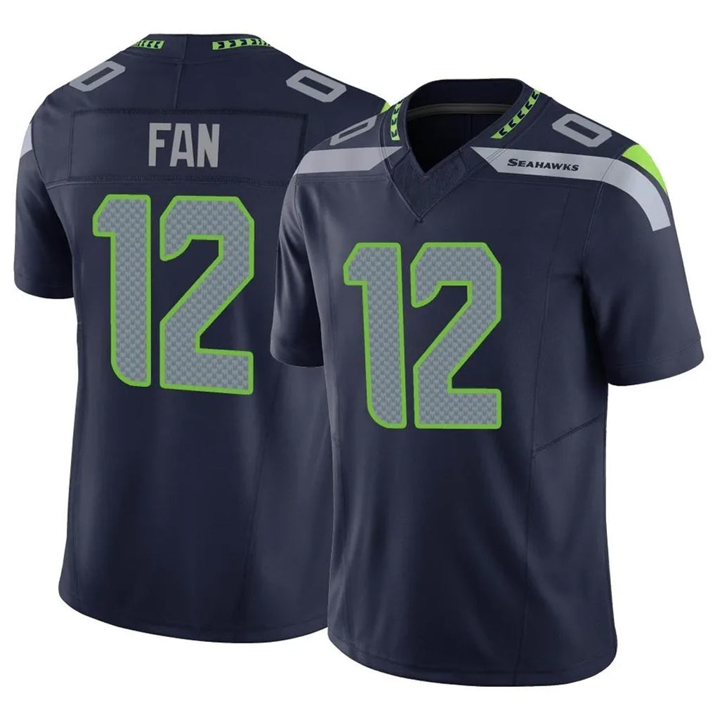Kdoa S.Seahawks #12 12th Fan Player Navy Limited Vapor F.U.S.E. Home Game Stitched Jerseys
