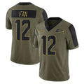 Kdoa S.Seahawks #12 12th Fan Player Olive Salute To Service Limited Game Stitched Jerseys