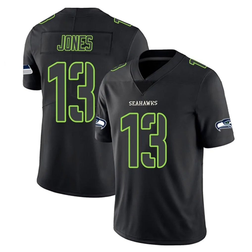 Kdoa S.Seahawks #13 Ernest Jones IV Player Black Impact Limited Home Game Stitched Jerseys