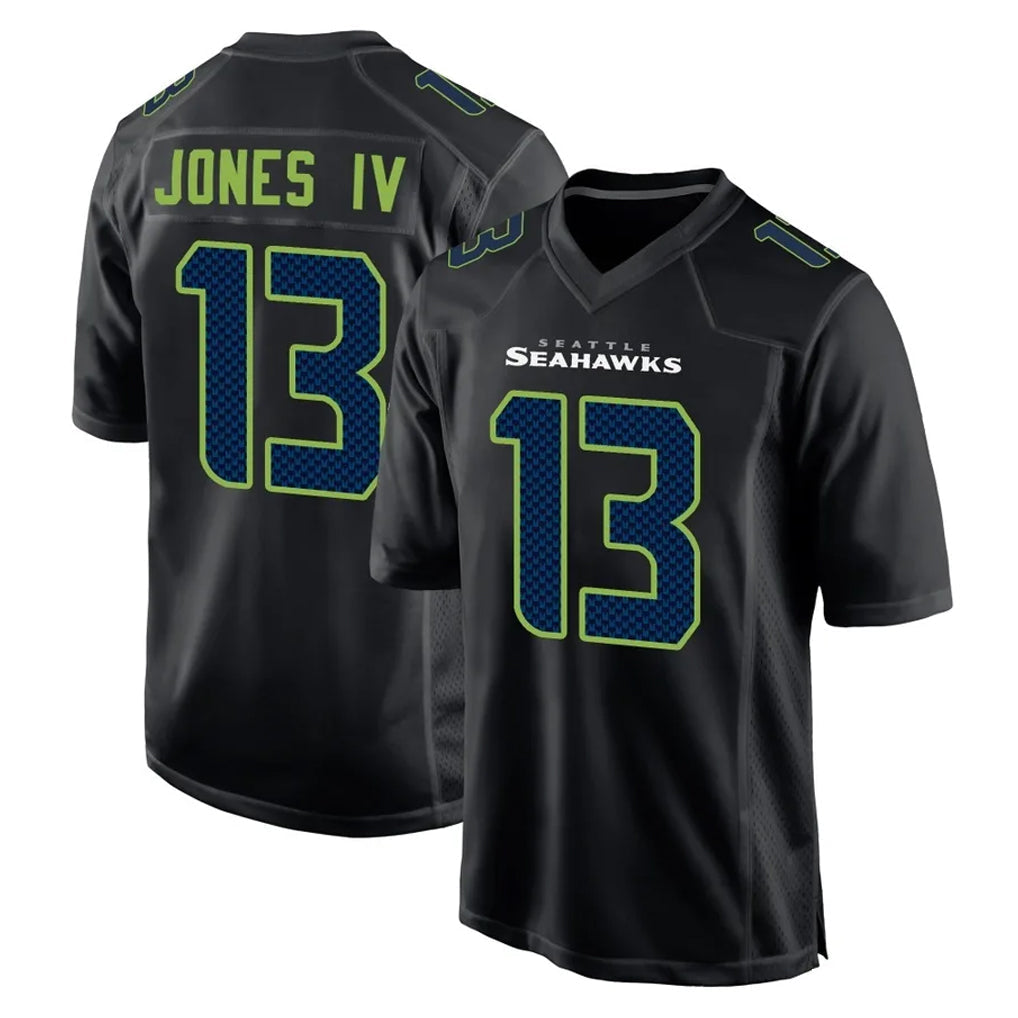 Kdoa S.Seahawks #13 Ernest Jones IV Player Black Limited Fashion Home Game Stitched Jerseys