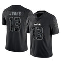 Kdoa S.Seahawks #13 Ernest Jones IV Player Black Limited Reflective Home Game Stitched Jerseys