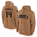 Kdoa S.Seahawks #14 Sam Darnold Player Brown Limited Salute to Service Pullover Hoodies Game Stitched Jerseys