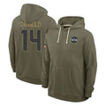 Kdoa S.Seahawks #14 Sam Darnold Player Olive Salute to Service Pullover Hoodies Limited Stitched Jerseys