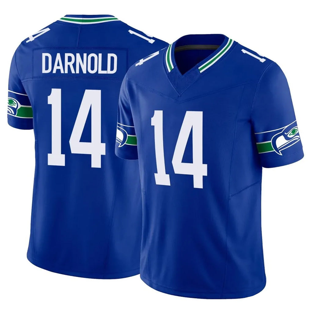 Kdoa S.Seahawks #14 Sam Darnold Player Royal Limited Throwback Vapor F.U.S.E. Home Game Stitched Jerseys