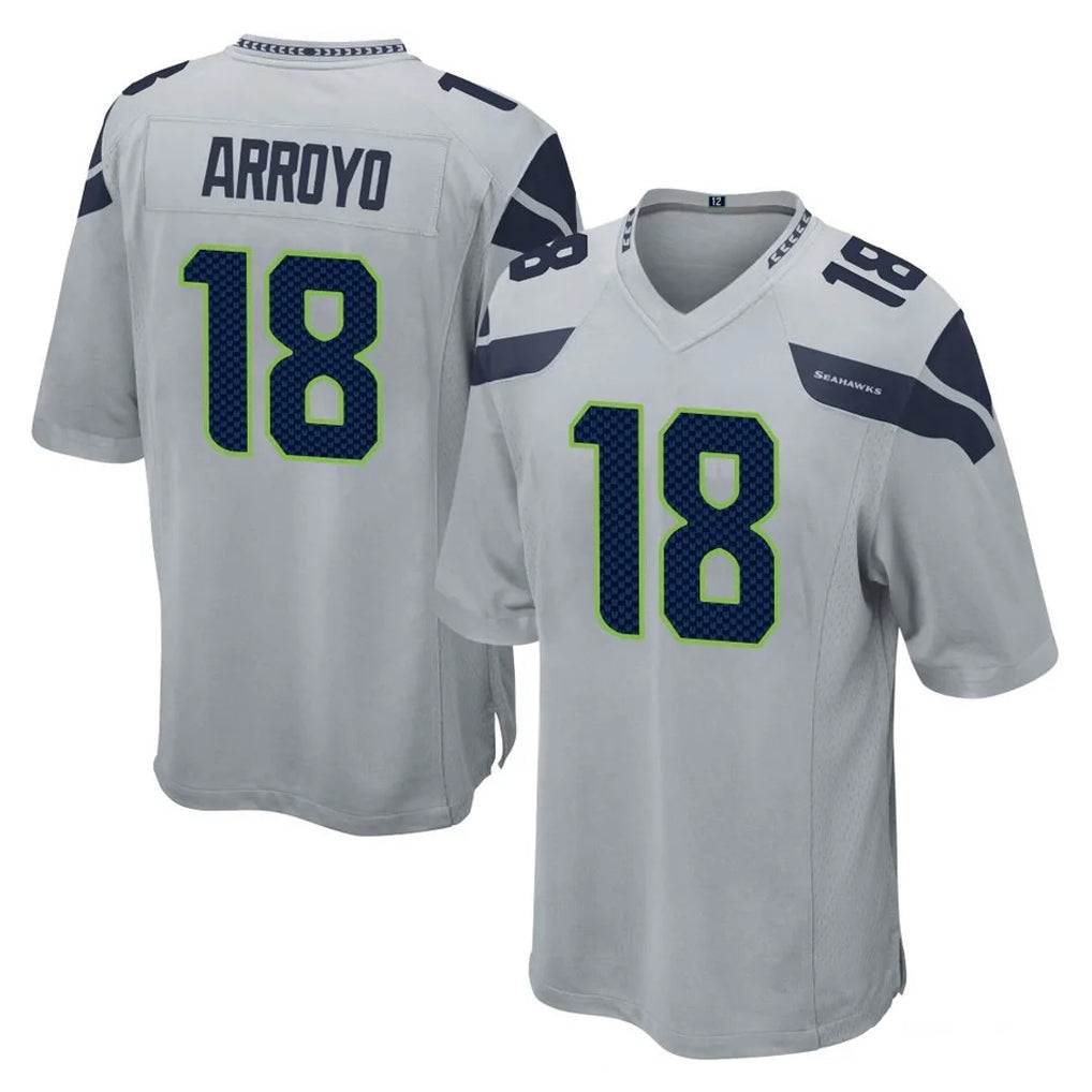 Kdoa S.Seahawks #18 Elijah Arroyo Player Gray Home Game Stitched Jerseys