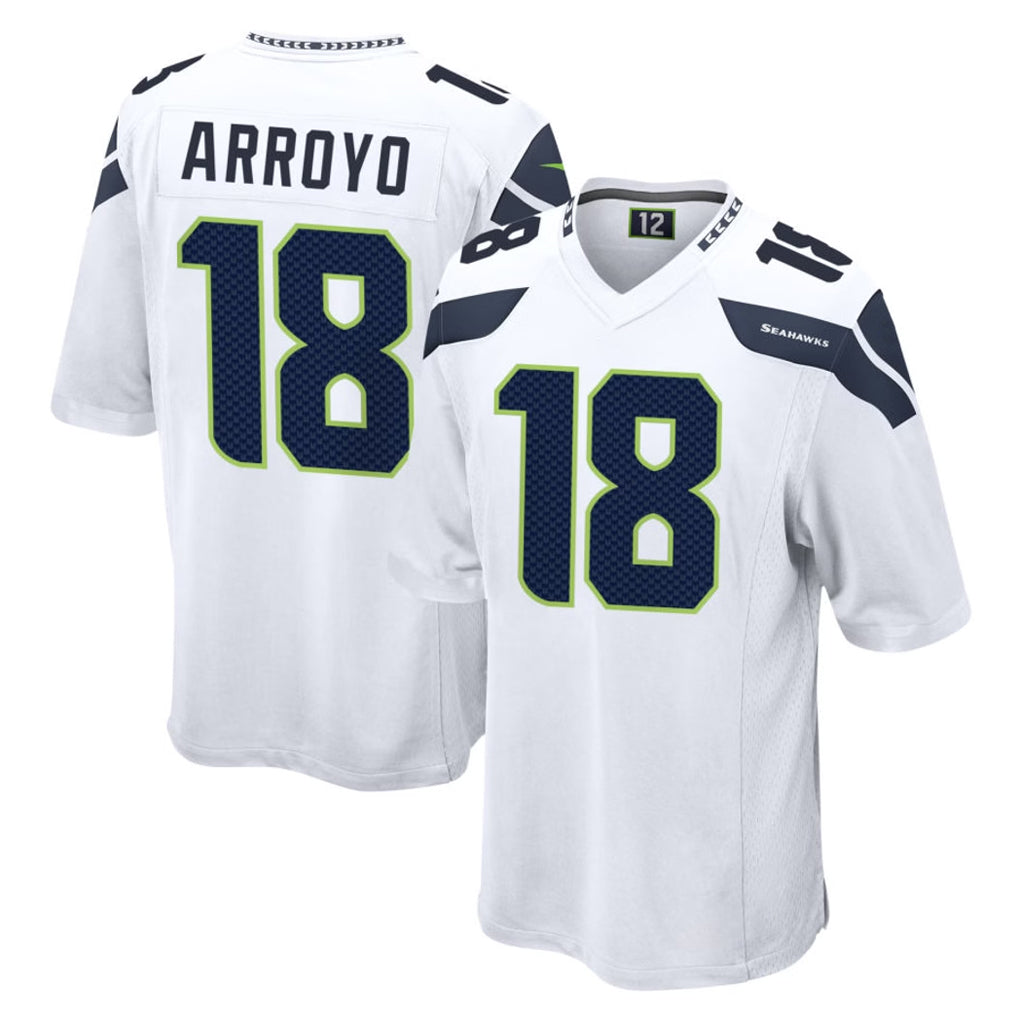 Kdoa S.Seahawks #18 Elijah Arroyo Player White Home Game Stitched Jerseys
