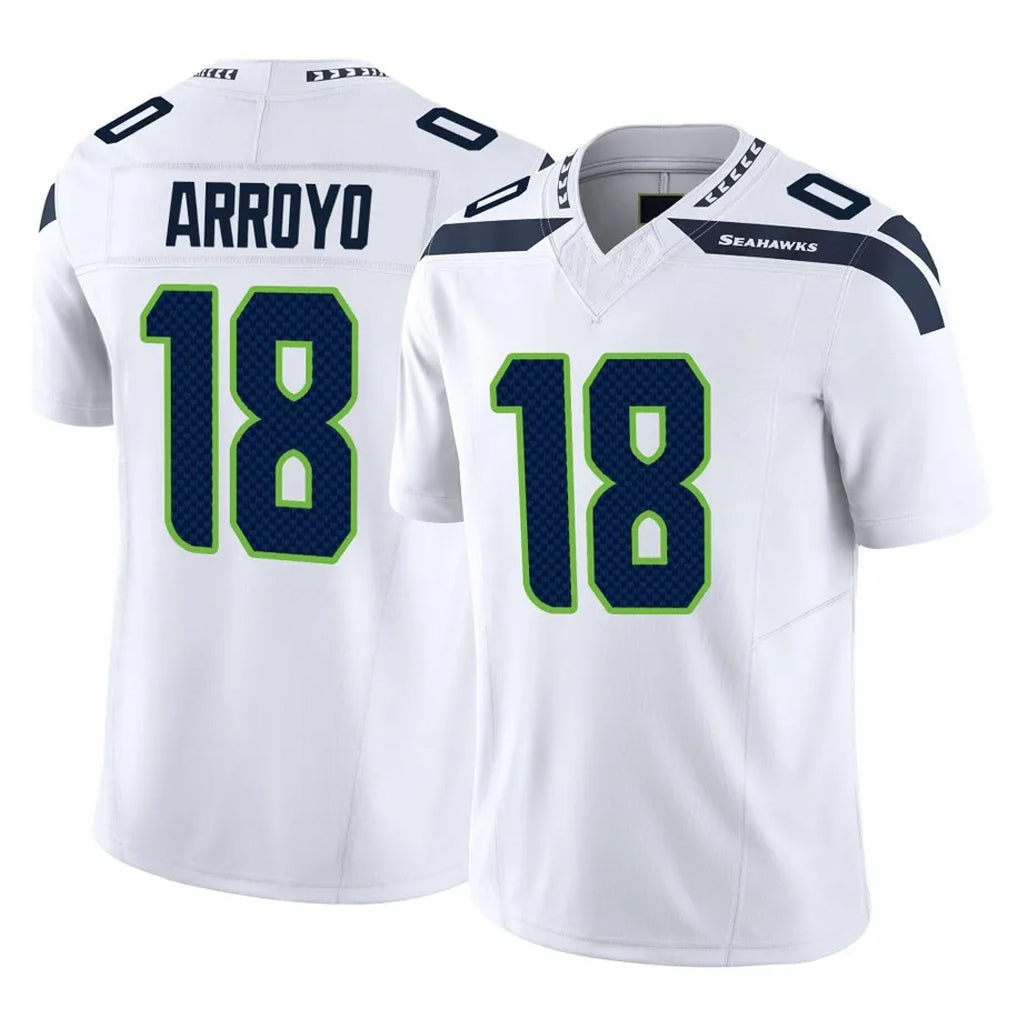 Kdoa S.Seahawks #18 Elijah Arroyo Player White Limited Vapor F.U.S.E. Home Game Stitched Jerseys