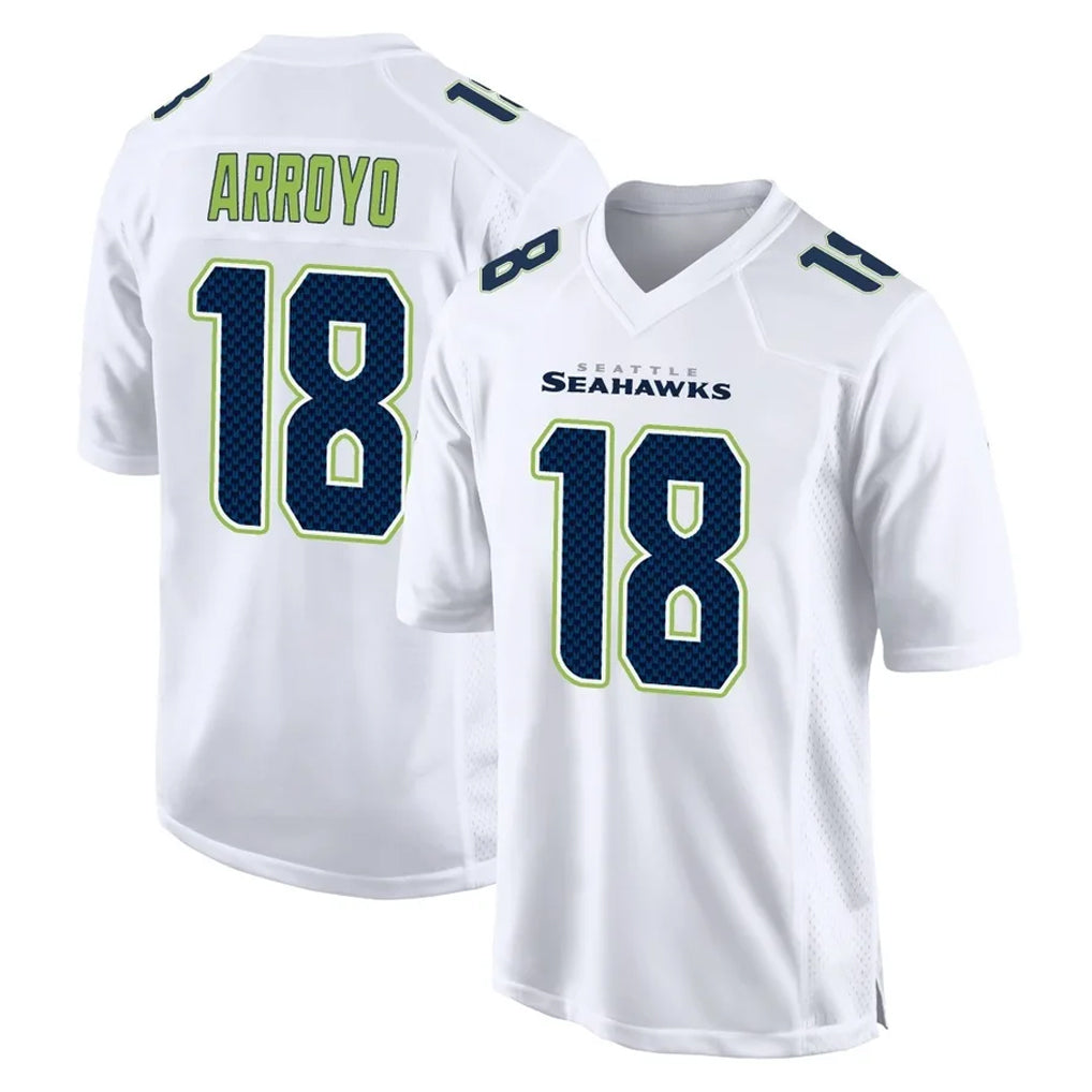 Kdoa S.Seahawks #18 Elijah Arroyo Player White Tundra Fashion Home Game Stitched Jerseys