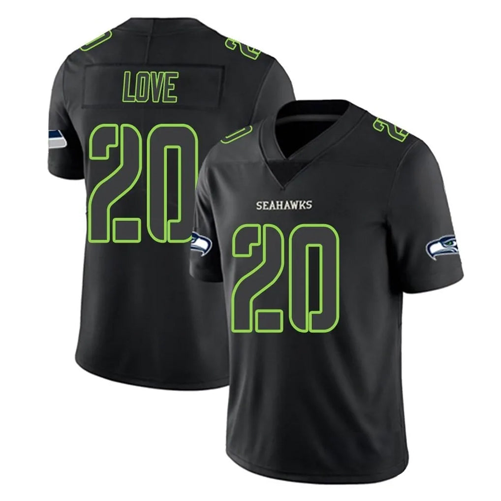 Kdoa S.Seahawks #20 Julian Love Player Black Impact Limited Home Game Stitched Jerseys