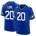 Kdoa S.Seahawks #20 Julian Love Player Royal Throwback Home Game Stitched Jerseys
