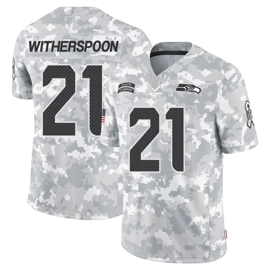 Kdoa S.Seahawks #21 Devon Witherspoon Player Arctic Camo Salute to Service Limited Stitched Jerseys