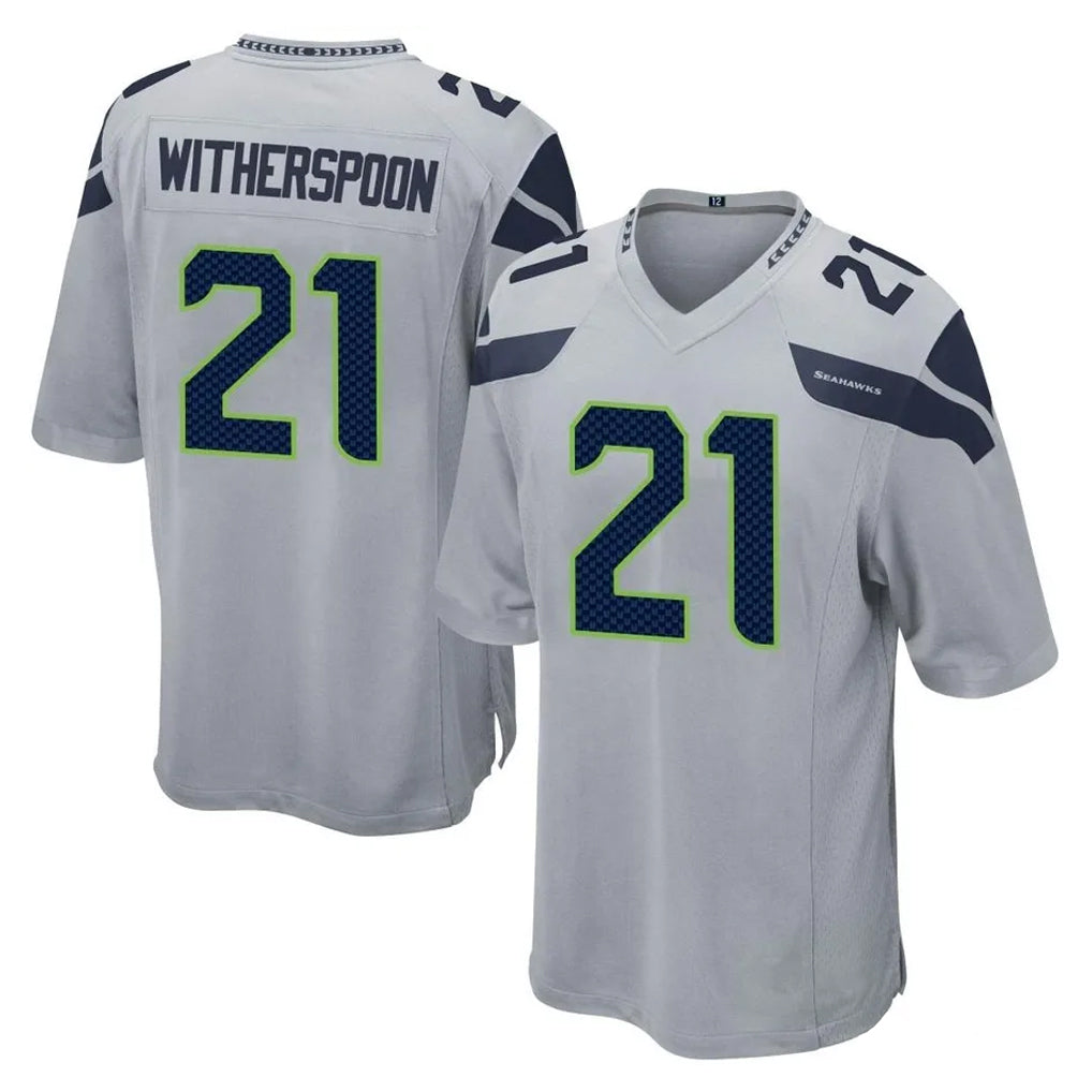 Kdoa S.Seahawks #21 Devon Witherspoon Player Gray Home Game Stitched Jerseys
