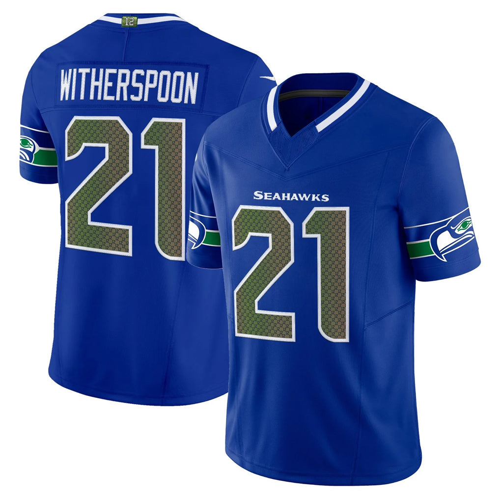 Kdoa S.Seahawks #21 Devon Witherspoon Player Royal Rivalries Vapor Limited Home Game Stitched Jerseys
