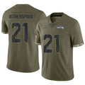 Kdoa S.Seahawks #21 Devon Witherspoon Player Salute to Service Olive Stitched Jerseys