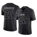 Kdoa S.Seahawks #22 Rashid Shaheed Player Black Limited Reflective Home Game Stitched Jerseys