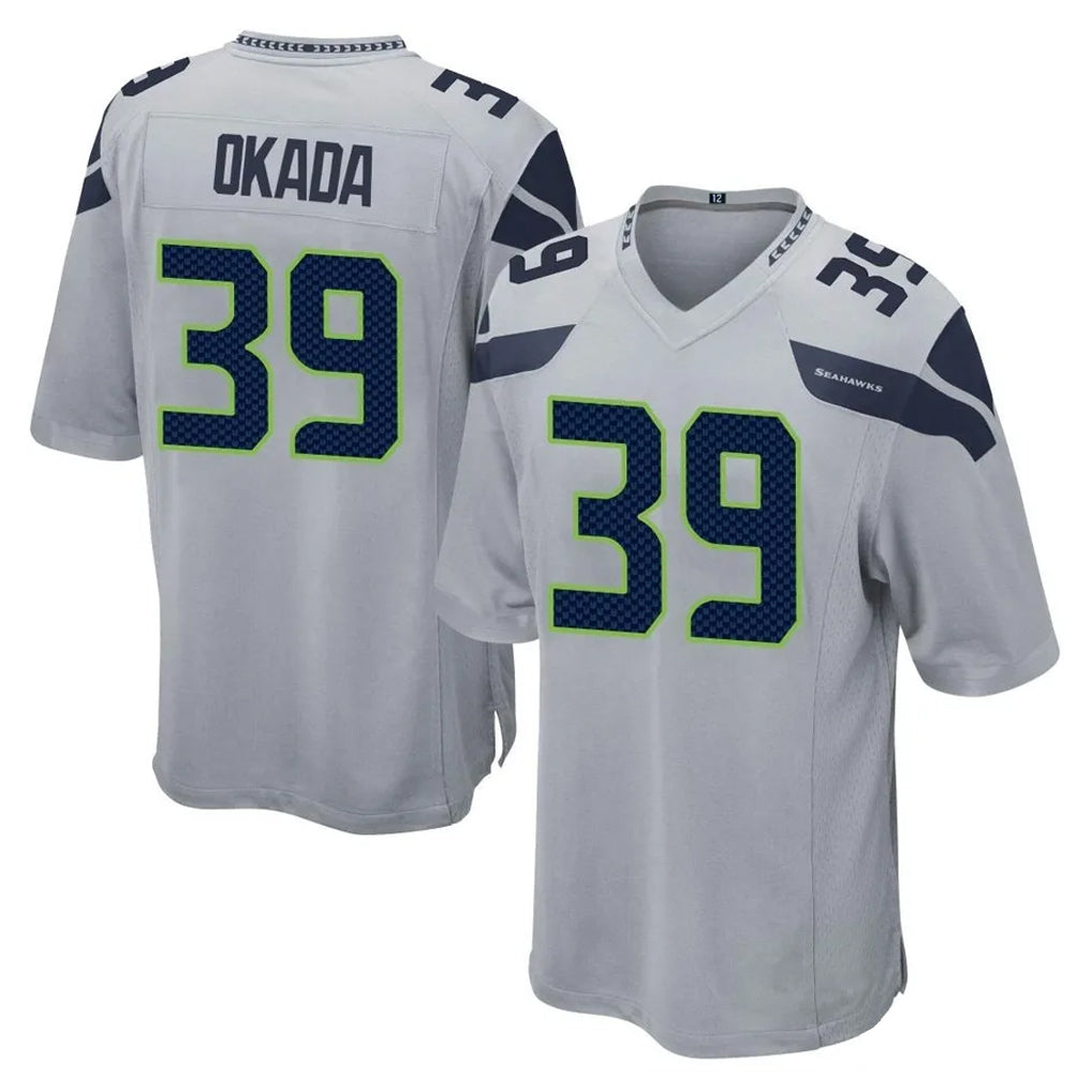 Kdoa S.Seahawks #39 Ty Okada Player Gray Home Game Stitched Jerseys