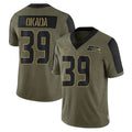 Kdoa S.Seahawks #39 Ty Okada Player Olive Salute To Service Limited Game Stitched Jerseys