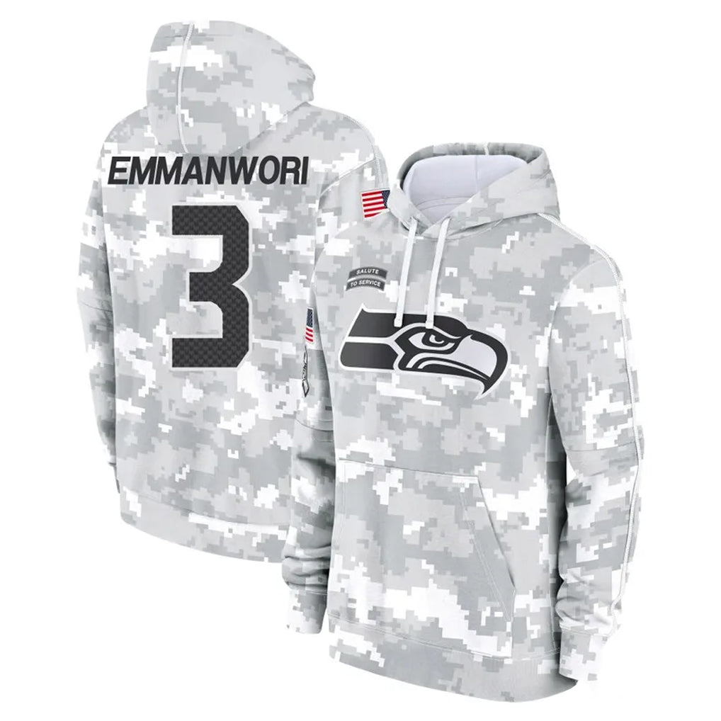 Kdoa S.Seahawks #3 Nick Emmanwori Player Arctic Camo Limited Salute to Service Pullover Hoodies Game Stitched Jerseys