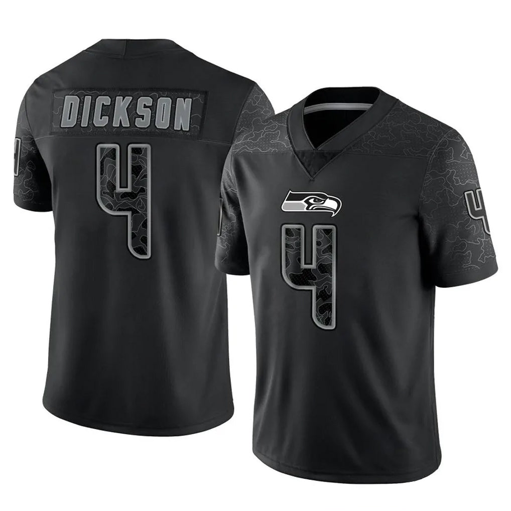 Kdoa S.Seahawks #4 Michael Dickson Player Black Limited Reflective Home Game Stitched Jerseys
