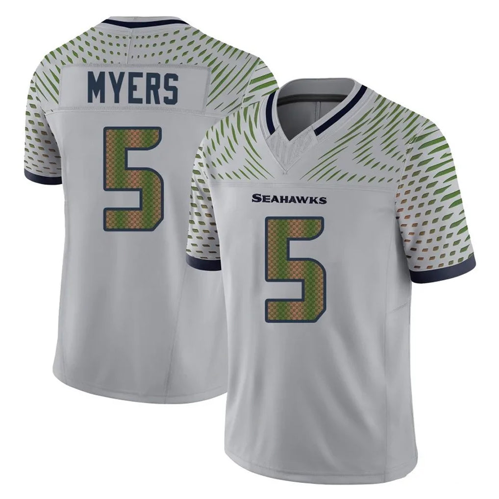 Kdoa S.Seahawks #5 Jason Myers Player Grey Limited 2025 Rivalries Collection Home Game Stitched Jerseys
