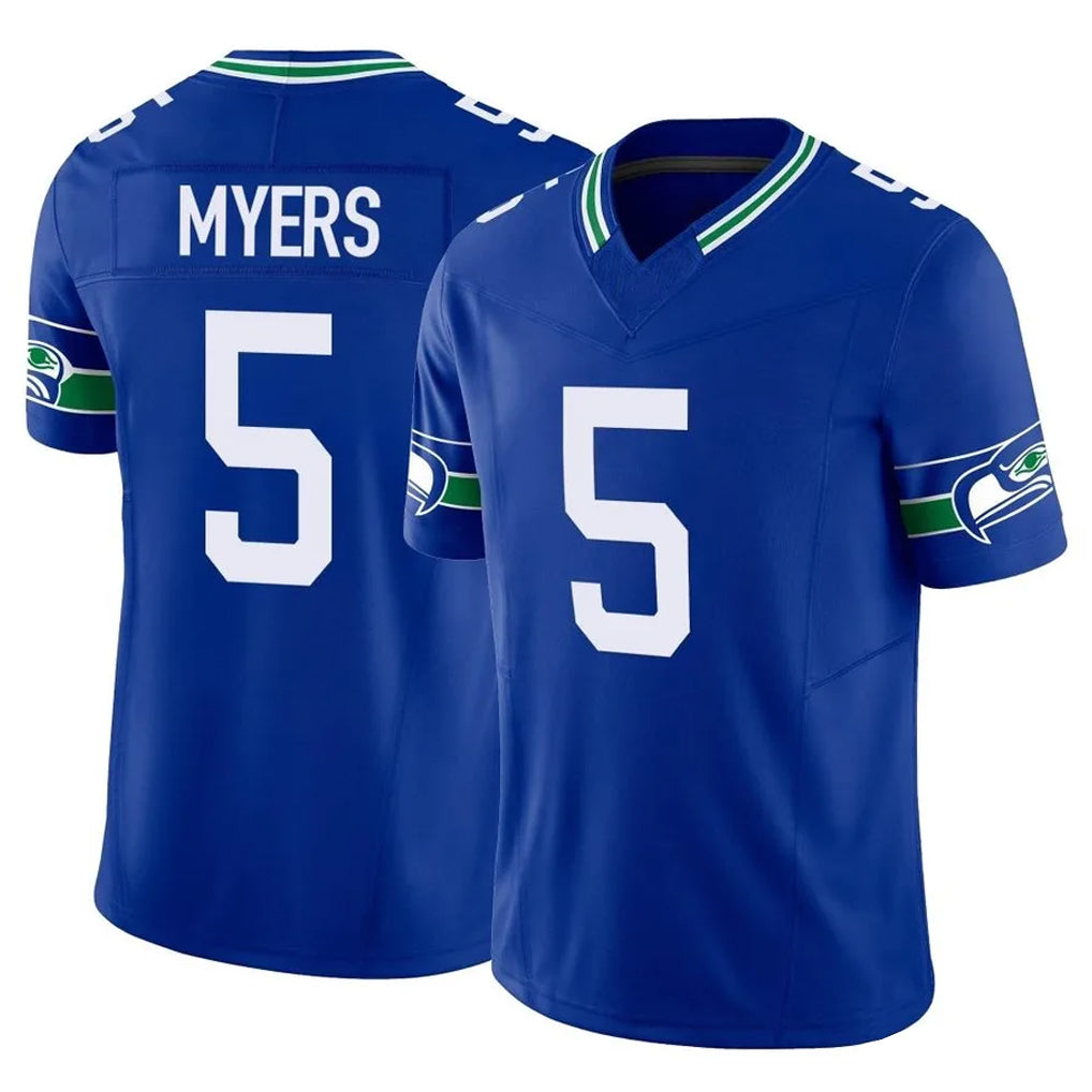 Kdoa S.Seahawks #5 Jason Myers Player Royal Limited Throwback Vapor F.U.S.E. Home Game Stitched Jerseys