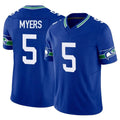 Kdoa S.Seahawks #5 Jason Myers Player Royal Limited Throwback Vapor F.U.S.E. Home Game Stitched Jerseys