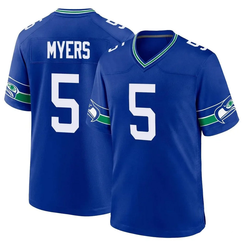 Kdoa S.Seahawks #5 Jason Myers Player Royal Throwback Home Game Stitched Jerseys