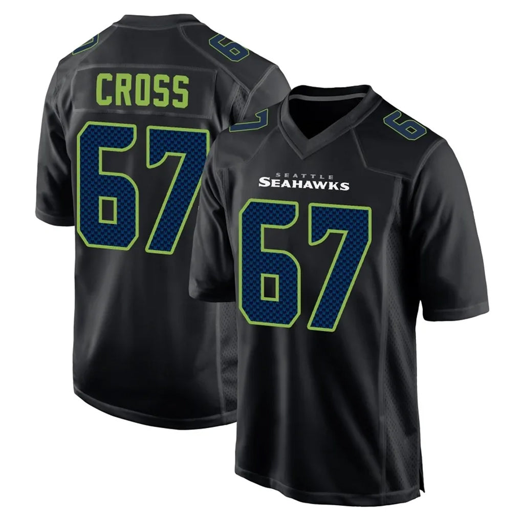 Kdoa S.Seahawks #67 Charles Cross Player Black Limited Fashion Home Game Stitched Jerseys