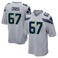 Kdoa S.Seahawks #67 Charles Cross Player Gray Home Game Stitched Jerseys