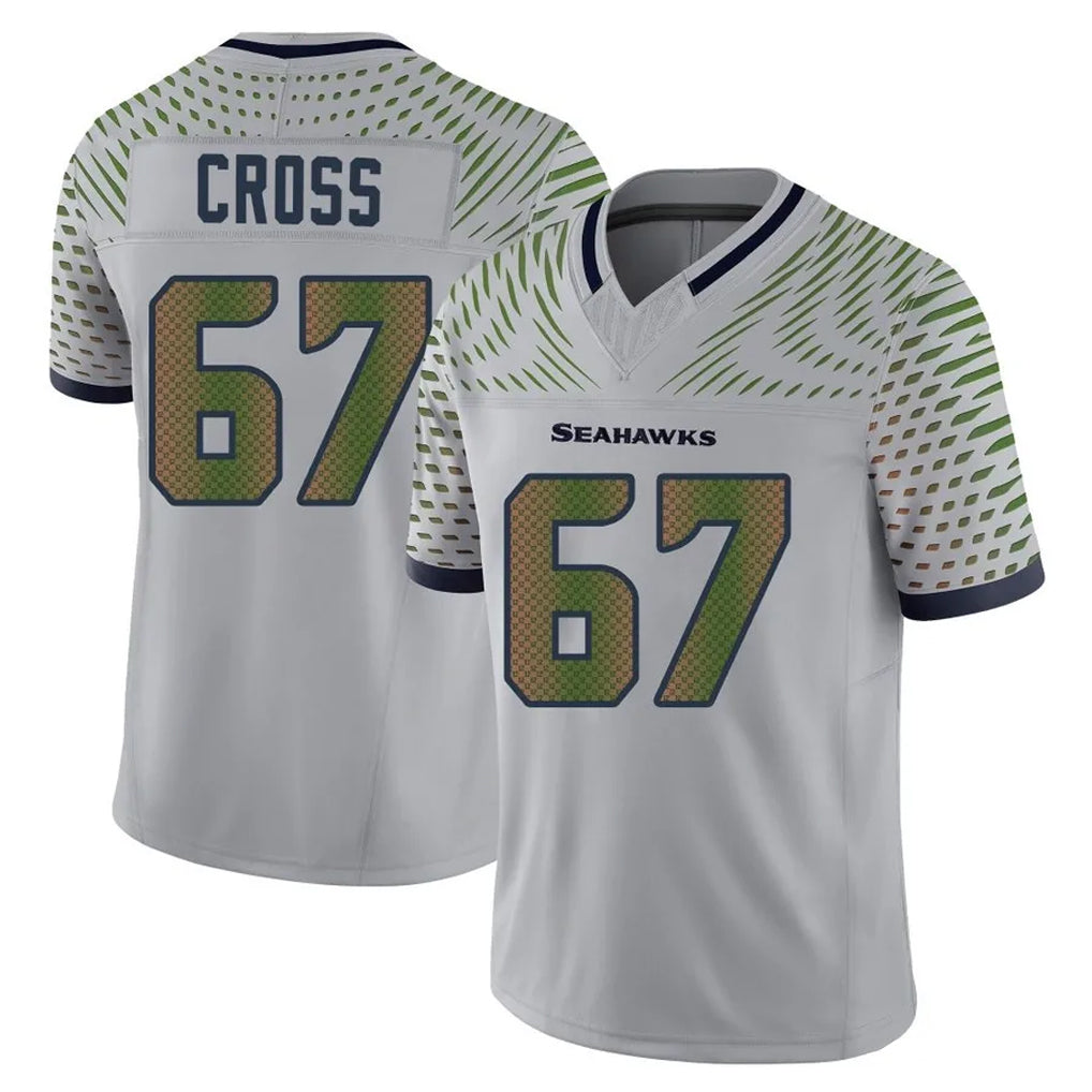 Kdoa S.Seahawks #67 Charles Cross Player Grey Limited 2025 Rivalries Collection Home Game Stitched Jerseys