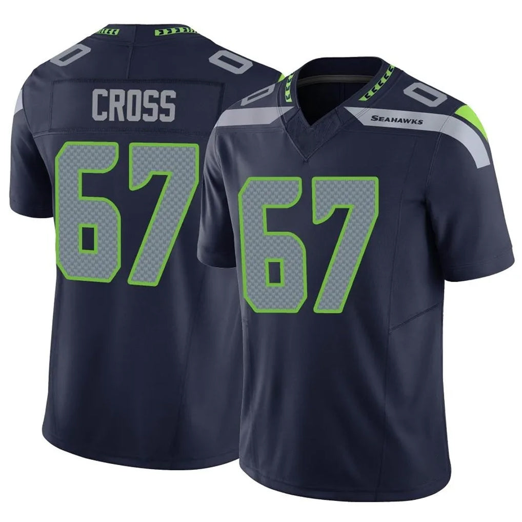 Kdoa S.Seahawks #67 Charles Cross Player Navy Limited Vapor F.U.S.E. Home Game Stitched Jerseys