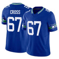 Kdoa S.Seahawks #67 Charles Cross Player Royal Limited Throwback Vapor F.U.S.E. Home Game Stitched Jerseys
