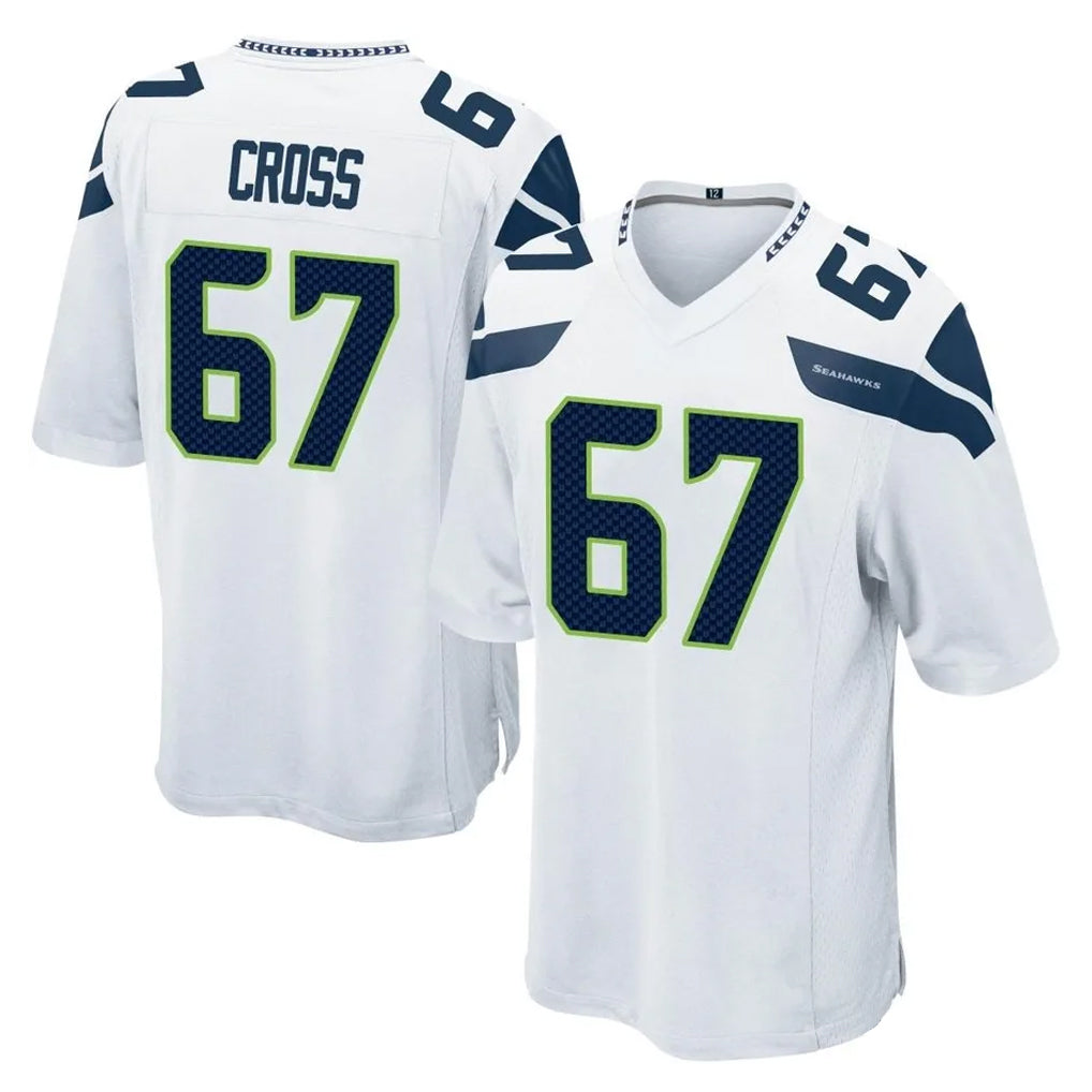 Kdoa S.Seahawks #67 Charles Cross Player White Home Game Stitched Jerseys