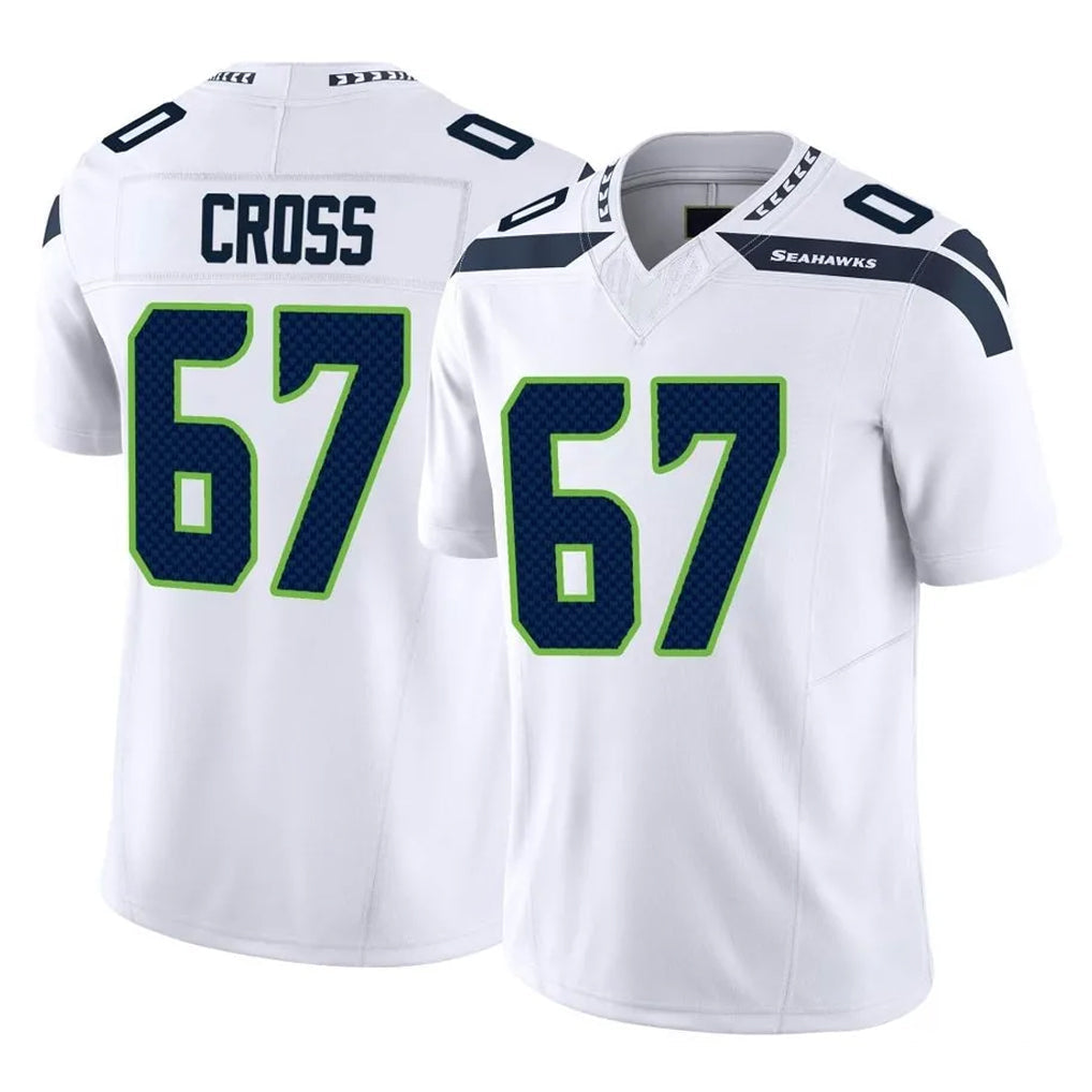 Kdoa S.Seahawks #67 Charles Cross Player White Limited Vapor F.U.S.E. Home Game Stitched Jerseys