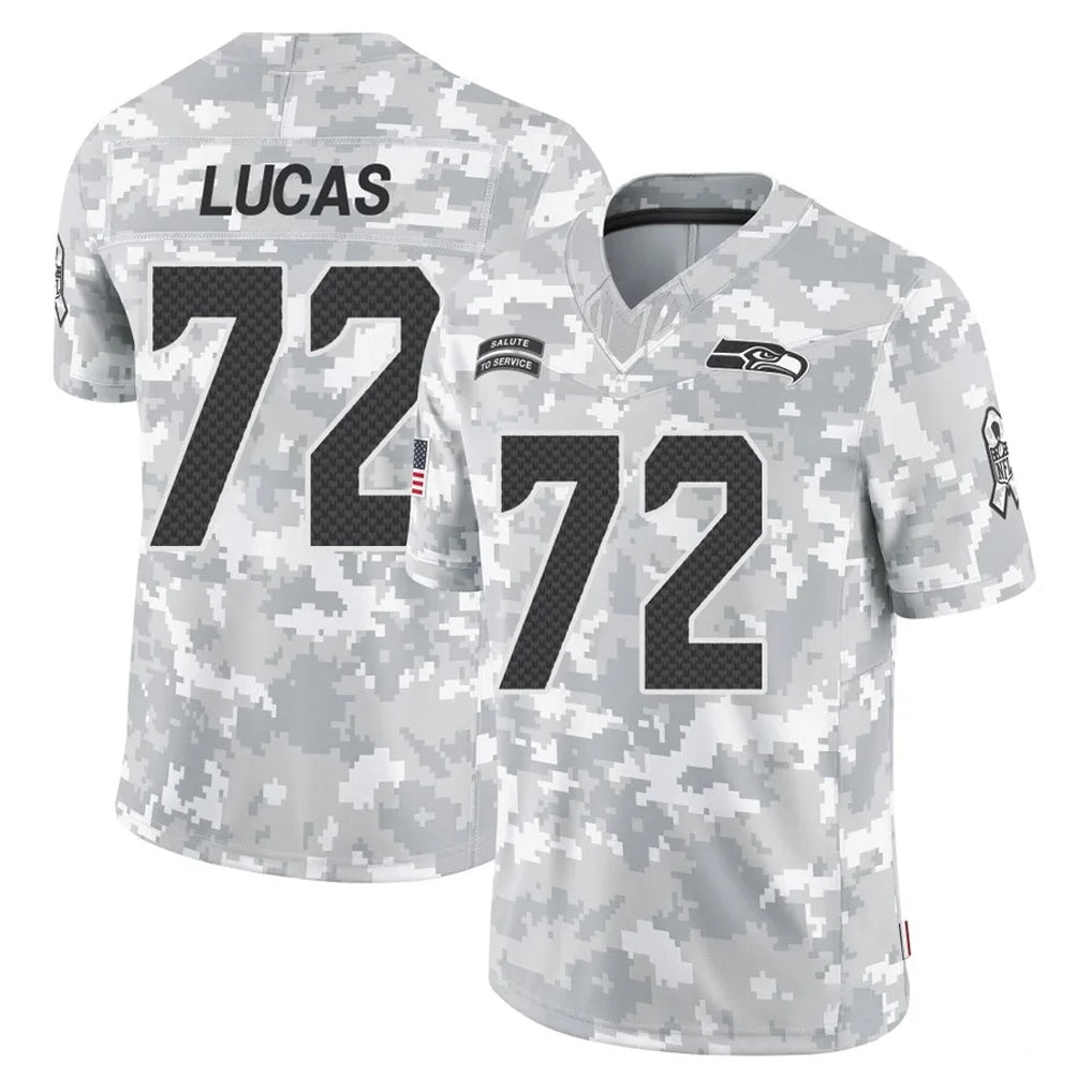 Kdoa S.Seahawks #72 Abraham Lucas Player Arctic Camo Limited Salute To Service Home Game Stitched Jerseys