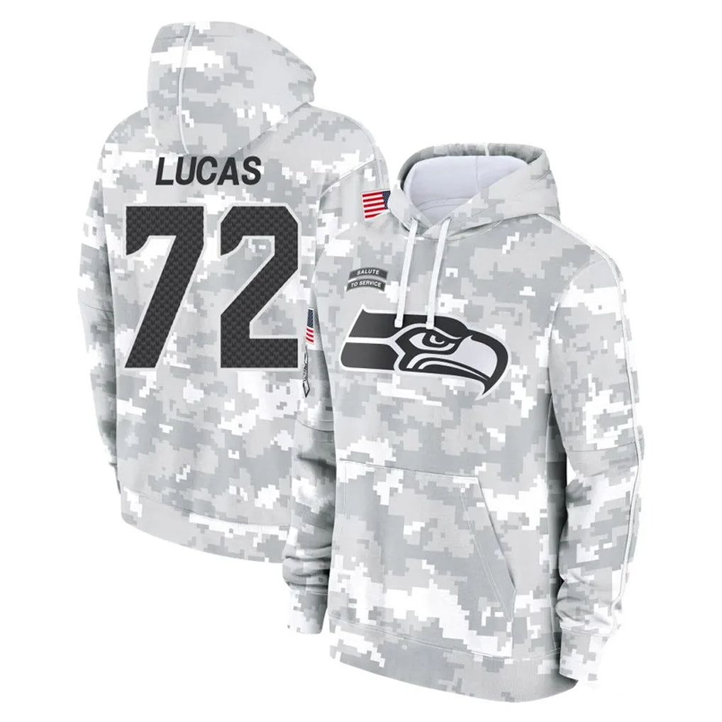 Kdoa S.Seahawks #72 Abraham Lucas Player Arctic Camo Limited Salute to Service Pullover Hoodies Game Stitched Jerseys