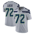 Kdoa S.Seahawks #72 Abraham Lucas Player Gray Limited Vapor Untouchable Home Game Stitched Jerseys