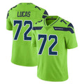 Kdoa S.Seahawks #72 Abraham Lucas Player Green Limited Color Rush Home Game Stitched Jerseys