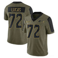 Kdoa S.Seahawks #72 Abraham Lucas Player Olive Salute To Service Limited Game Stitched Jerseys