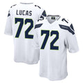 Kdoa S.Seahawks #72 Abraham Lucas Player White Home Game Stitched Jerseys
