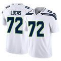 Kdoa S.Seahawks #72 Abraham Lucas Player White Limited Vapor F.U.S.E. Home Game Stitched Jerseys