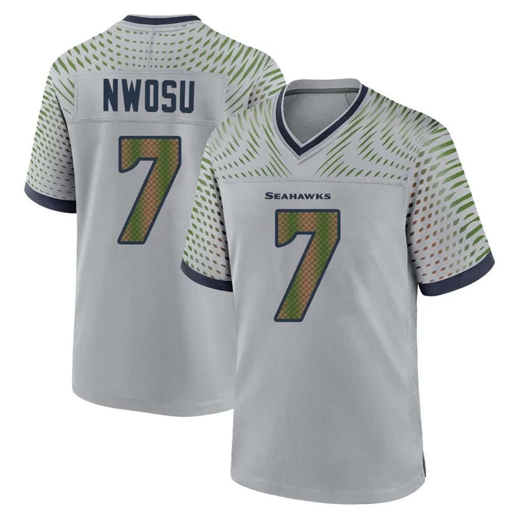 Kdoa S.Seahawks #7 Uchenna Nwosu Player Grey 2025 Rivalries Collection Home Game Stitched Jerseys