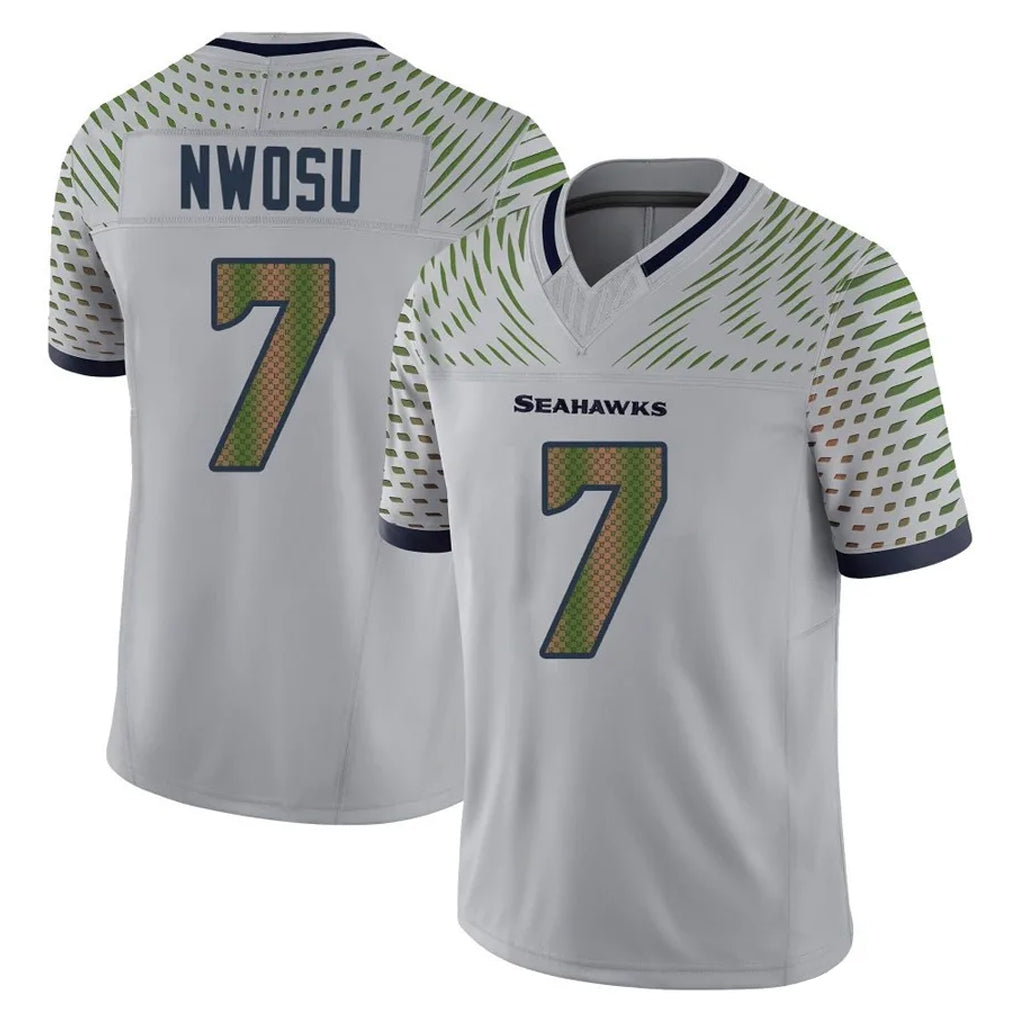 Kdoa S.Seahawks #7 Uchenna Nwosu Player Grey Limited 2025 Rivalries Collection Home Game Stitched Jerseys