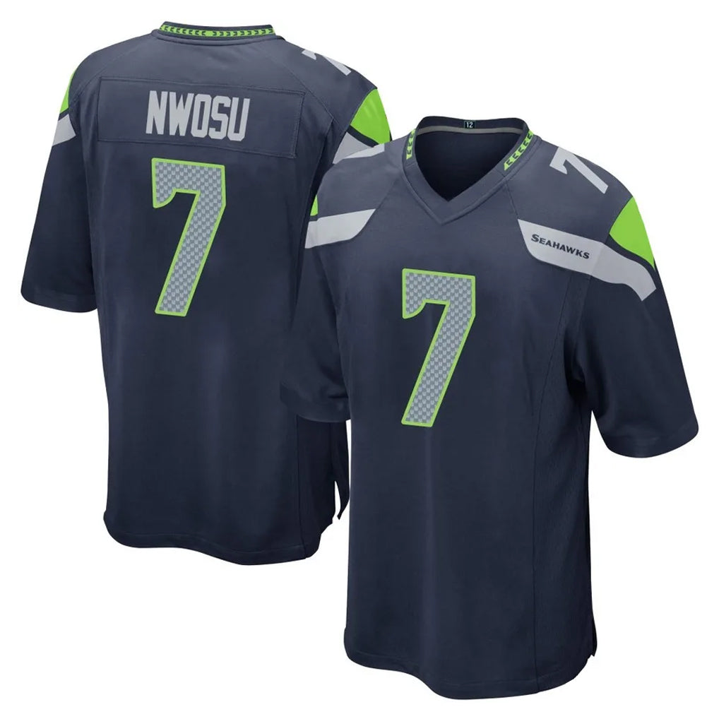 Kdoa S.Seahawks #7 Uchenna Nwosu Player Navy Home Game Stitched Jerseys